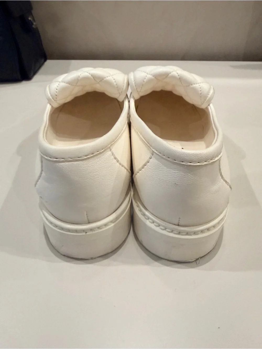 CHANEL White turnlock Leather Loafers 38